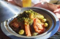 A vegetable tajine dish as served in a Morocco restaurant